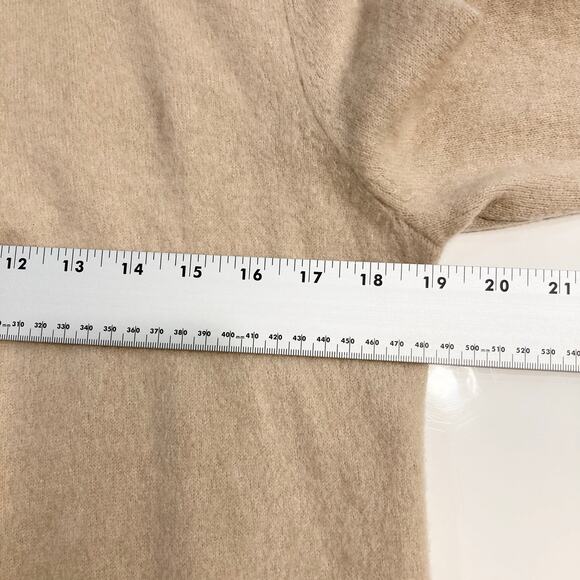 NWOT C by BLOOMINGDALES Cardigan Jacket M Cashmere 100% 2-Ply Beige Open Long-Sl - Picture 8 of 10